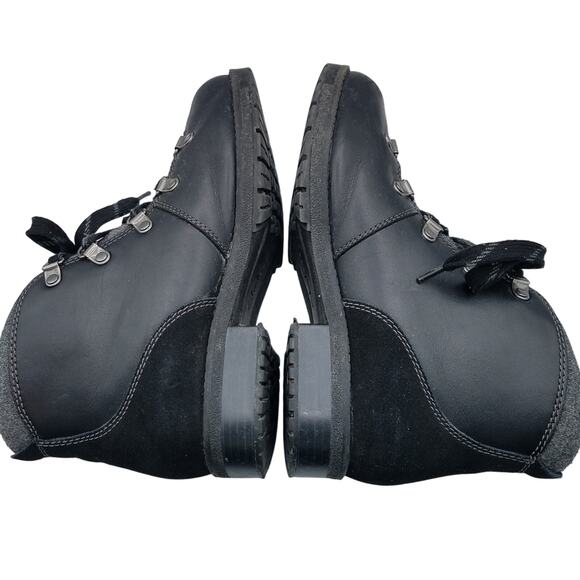 Clarks Faralyn Alpha Black Leather & Suede 10 Eye Lace Up Hiking Boots Size 7 - Picture 8 of 12